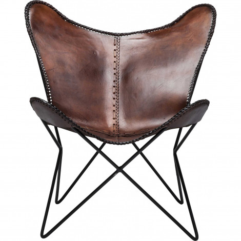Fauteuil Butterfly marron pieds noirs Kare Design|Fauteuil / Chauffeuse|Kare