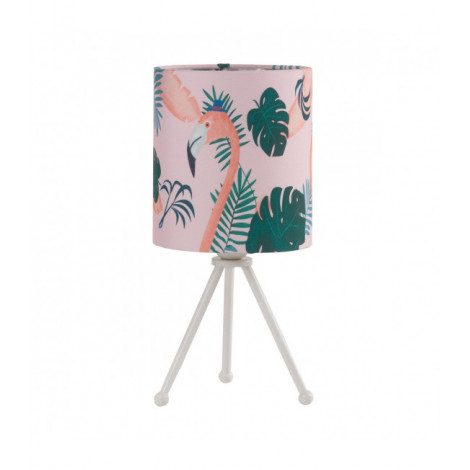 Lampe de table FLAMINGO Métal,Tissu Rose|Lampes à poser|Luminaire Center
