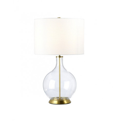 Lampe de table Orb Verre,Acier,Faux Lin Laiton vieilli|Lampes à poser|Luminaire Center