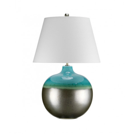 Lampe de table Laguna Porcelaine Graphite,Turquoise|Lampes à poser|Luminaire Center