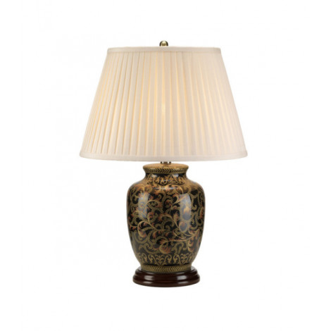 Lampe de table Morris Porcelaine Noir,Or|Lampes à poser|Luminaire Center