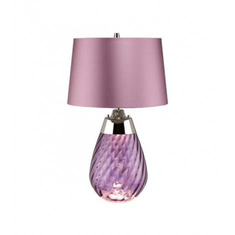 Lampe de table Lena Verre Verre teinté prune / Abat-jour chiné|Lampes à poser|Luminaire Center