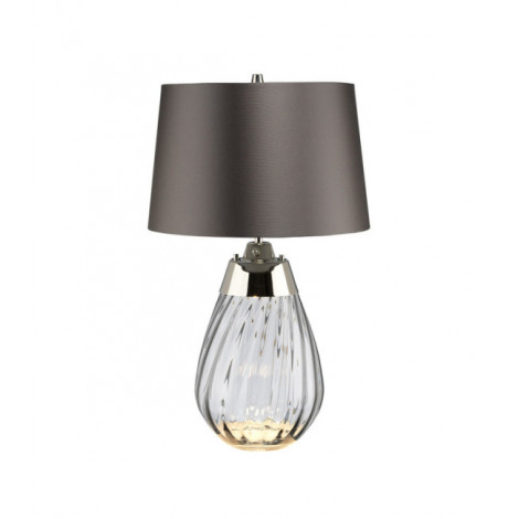 Lampe de table Lena Verre Verre teinté fumé / Abat-jour en ardoise|Lampes à poser|Luminaire Center