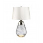 Lampe de table Lena Verre Verre teinté fumé / Abat-jour blanc cassé|Lampes à poser|Luminaire Center