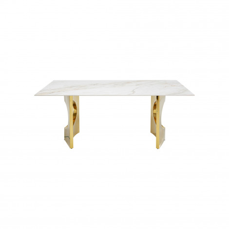 Table Eternity Oho blanche et dorée 180x90cm Kare Design|Table|Kare