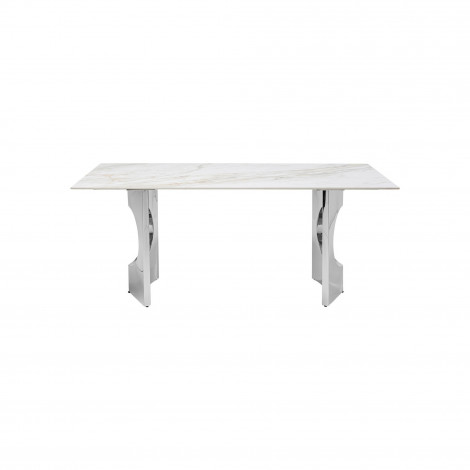 Table Eternity Oho blanche et chromée 180x90cm Kare Design|Table|Kare
