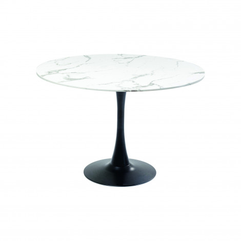 Table Schickeria 110cm effet marbre blanc et noire Kare Design|Table|Kare
