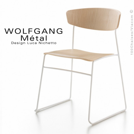 Chaise WOLFGANG Métal, structure et piétement peint assise et dossier chêne massif|Chaise|100chaises