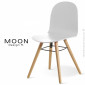 Chaise bois MOON, pour snack ou CHR, assise multiplis de bois couleur, piètement bois de hêtre massif vernis - Lot de 2 pièces.|Chaise|100chaises