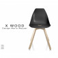 Chaise design coque piétement bois X-WOOD assise plastique, piétement vernis naturel - Lot de 4 chaises|Chaise|100chaises Chaise design coque piétement bois X-WOOD assise plastique, piétement vernis naturel - Lot de 4 chaises|Chaise|100chaises