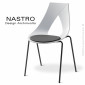 Chaise design NASTRO, assise coque plastique couleur avec coussin, piétement acier peint ou chromé brillant.|Chaise|100chaises