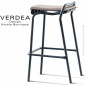 Tabouret de bar d'extérieur VERDEA, structure aluminium peint, assise coussin confort habillage tissu déperlant.|Tabouret|100chaises