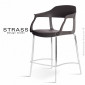 Tabouret de cuisine confort STRASS, assise coque plastique couleur avec accoudoirs, piétement acier chromé - Lot de 4 pièces.|Tabouret|100chaises
