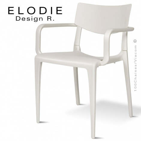 Fauteuil confort design ELODIE, structure et piétement 4 pieds avec accoudoirs plastique couleur, pour extérieur.|Fauteuil / Chauffeuse|100chaises