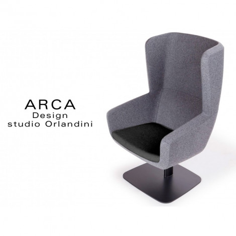 Fauteuil pour salon d'attente standing ARCA habillage tissu 100% polyester, piétement central noir|Fauteuil / Chauffeuse|100chaises Fauteuil pour salon d'attente standing ARCA habillage tissu 100% polyester, piétement central noir|Fauteuil / Chauffeuse|100chaises
