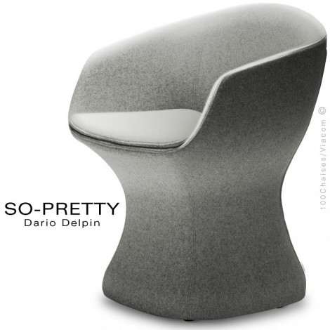 Fauteuil d'attente confort et design SO-PRETTY, assise, dossier, accoudoirs garnis de mousse, habillage tissu gamme Angel Combo.|Fauteuil / Chauffeuse|100chaises