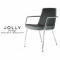 Fauteuil pour salle de réunion confortable JOLLY-4, piétement chromé, assise et dossier garnis, habillage éco-cuir|Fauteuil / Chauffeuse|100chaises Fauteuil pour salle de réunion confortable JOLLY-4, piétement chromé, assise et dossier garnis, habillage éco-cuir|Fauteuil / Chauffeuse|100chaises