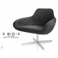 Fauteuil lounge pour salon d'attente standing X BIG-4, piétement central chromé, assise garnie habillage tissu synthétique|Fauteuil / Chauffeuse|100chaises Fauteuil lounge pour salon d'attente standing X BIG-4, piétement central chromé, assise garnie habillage tissu synthétique|Fauteuil / Chauffeuse|100chaises