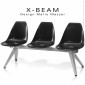 Banc design X-BEAM, structure acier peint, assise coque plastique couleur avec incrustation bois peint.|Banquettes / Bancs / Poufs|100chaises
