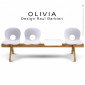 Banc design OLIVIA, piétement bois, assise 3 places coque plastique couleur avec tablette.|Banquettes / Bancs / Poufs|100chaises Banc design OLIVIA, piétement bois, assise 3 places coque plastique couleur avec tablette.|Banquettes / Bancs / Poufs|100chaises