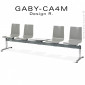 Banc ou assise sur poutre GABY pour salle d'attente, assise quatre places couleur avec porte revue, piétement aluminium.|Banquettes / Bancs / Poufs|100chaises