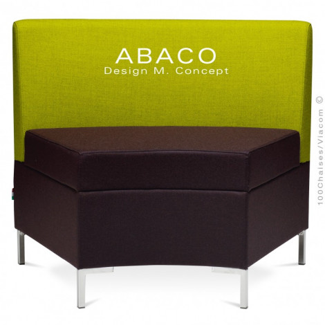 Banquette modulable courbe design ABACO, assise et dossier garnis de mousse, habillage tissu tissé laine, piétement chromé.|Banquettes / Bancs / Poufs|100chaises