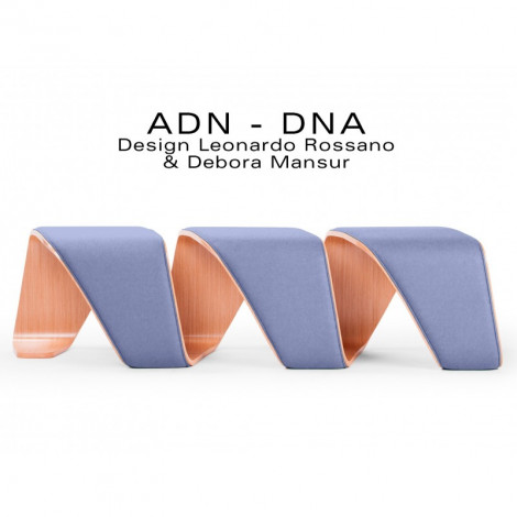 Banc d'attente design ADN-DNA aux formes hélicoïdales en multiplis de bois finition, habillage tissu tissé 100% polyester.|Banquettes / Bancs / Poufs|100chaises Banc d'attente design ADN-DNA aux formes hélicoïdales en multiplis de bois finition, habillage tissu tissé 100% polyester.|Banquettes / Bancs / Poufs|100chaises
