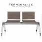 Banc design pour salle d'attente TERMINAL, assise deux places avec coussins d'assise et dossier, structure acier peint.|Banquettes / Bancs / Poufs|100chaises