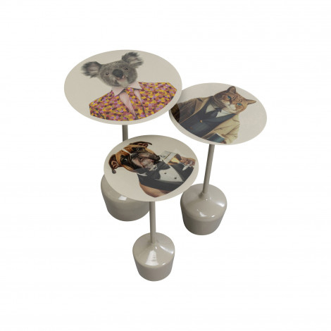 Tables d'appoint animaux costumes set de 3 Kare Design|Chevet|Kare