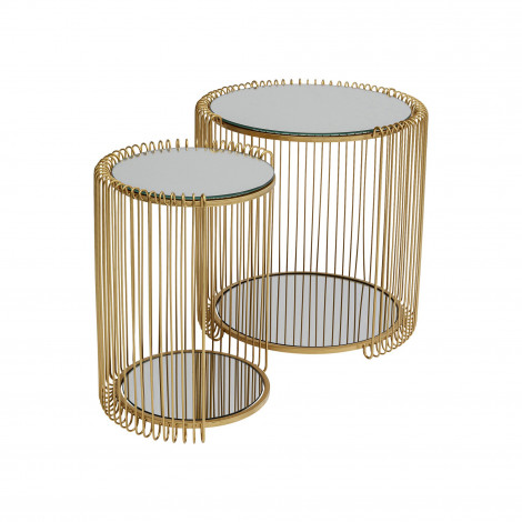 Tables d'appoint Wire Double laiton set de 2 Kare Design|Chevet|Kare