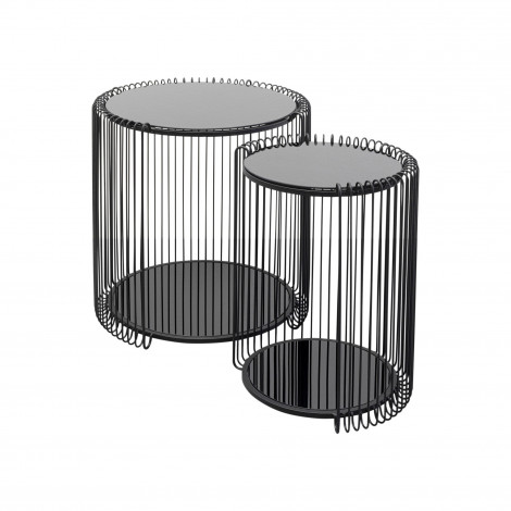 Tables d'appoint Wire Double noires set de 2 Kare Design|Chevet|Kare