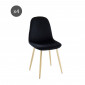 Lot de 4 chaises LENA velours noir pieds métal doré|Chaise|Baita Home