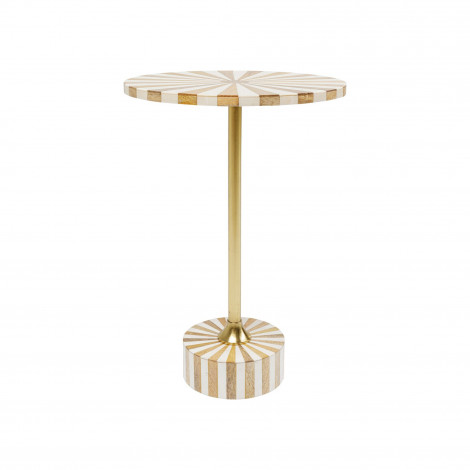 Table d'appoint Domero Cirque 40cm blanche et dorée Kare Design|Chevet|Kare