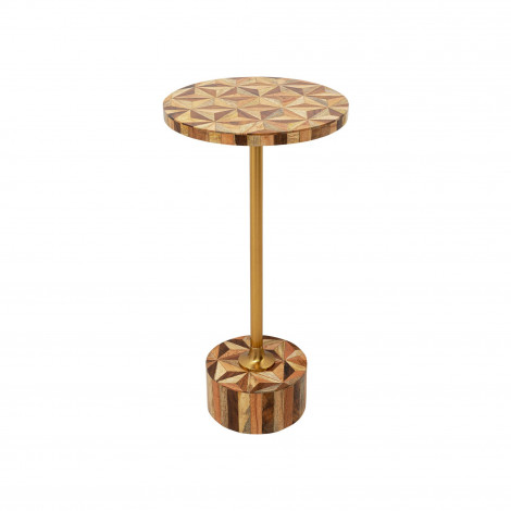 Table d'appoint Domero Geo 40cm marron et dorée Kare Design|Chevet|Kare
