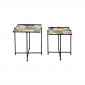 Tables d'appoint noires fleurs set de 2 Kare Design|Chevet|Kare