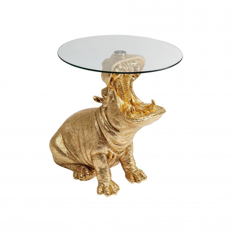Table d'appoint hippopotame doré Kare Design|Chevet|Kare