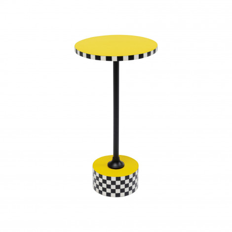 Table d'appoint Domero Checkers 25cm jaune Kare Design|Chevet|Kare