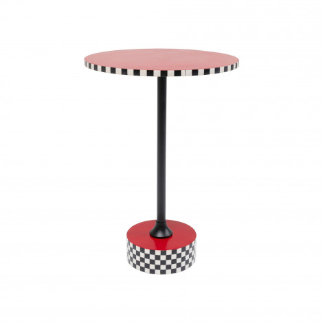 Table d'appoint Domero Checkers 40cm rouge Kare Design|Chevet|Kare