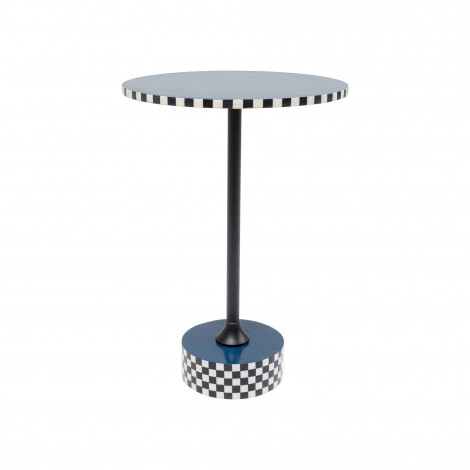 Table d'appoint Domero Checkers 40cm bleue Kare Design|Chevet|Kare