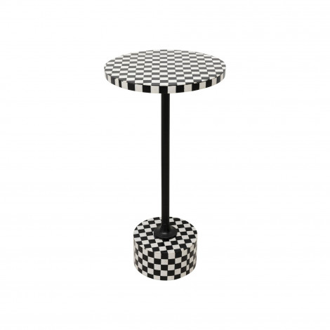 Table d'appoint Domero Chess 25cm noire et blanche Kare Design|Chevet|Kare