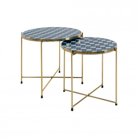 Tables d'appoint Priya bleues set de 2 Kare Design|Chevet|Kare