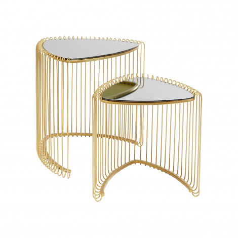 Tables d'appoint triangle Wire laiton set de 2 Kare Design|Chevet|Kare