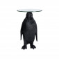 Table d'appoint pingouin noir plateau verre Kare Design|Chevet|Kare