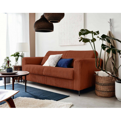 Owen - canapé 3 places convertible - couchage quotidien - matelas 12 cm - en velours côtelé grosses côtes|Canape|BestMobilier