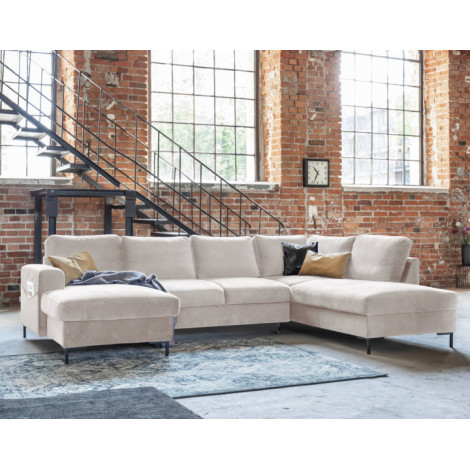 Lilly - Canapé panoramique d'angle droit - 7 places - convertible avec coffre - en velours|Canape|BestMobilier