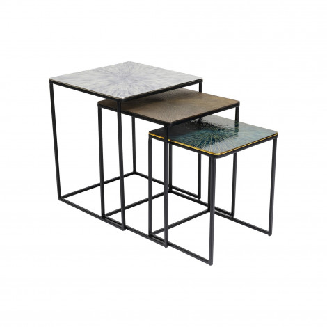 Tables d'appoint Ray carrées set de 3 Kare Design|Chevet|Kare