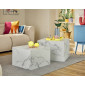 Fabio - lot de 2 tables basses - marbre blanc|Table Basse|BestMobilier