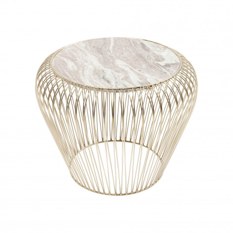 Table d'appoint Beam dorée marbre gris 43cm Kare Design|Chevet|Kare