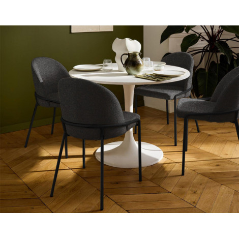 Imelda - lot de 4 chaises - en tissu - gris anthracite|Chaise|BestMobilier