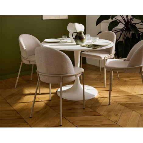 Imelda - lot de 4 chaises - en tissu - beige|Chaise|BestMobilier